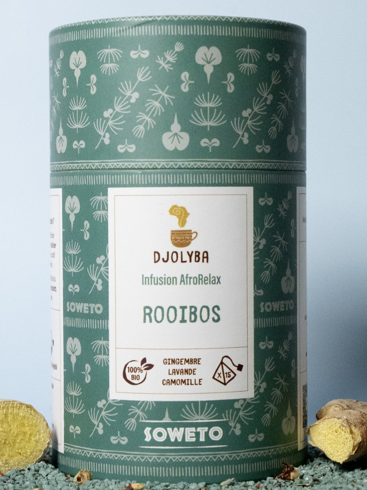 SOWETO (Rooibos-Gingembre-Lavande-Camomille) Nos Infusions Des Infusions Africaines Inspirées des Traditions Ancestrales